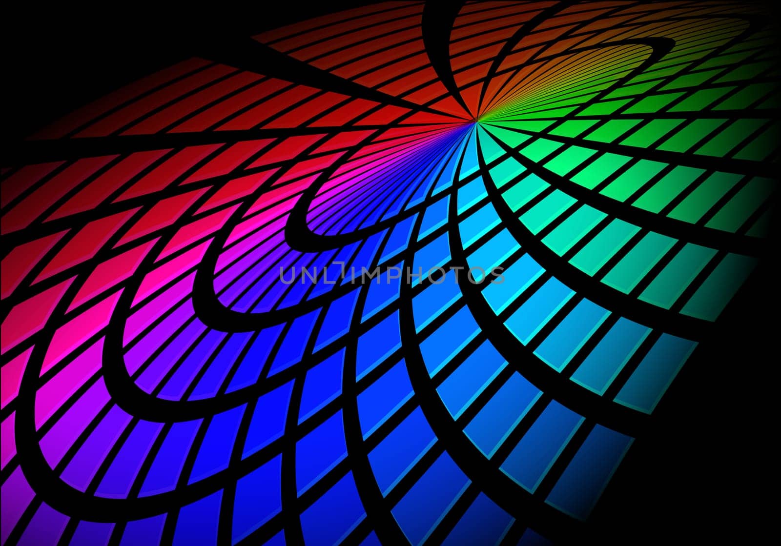Graphic Equalizer. Circle in space. Illustration on black for design.