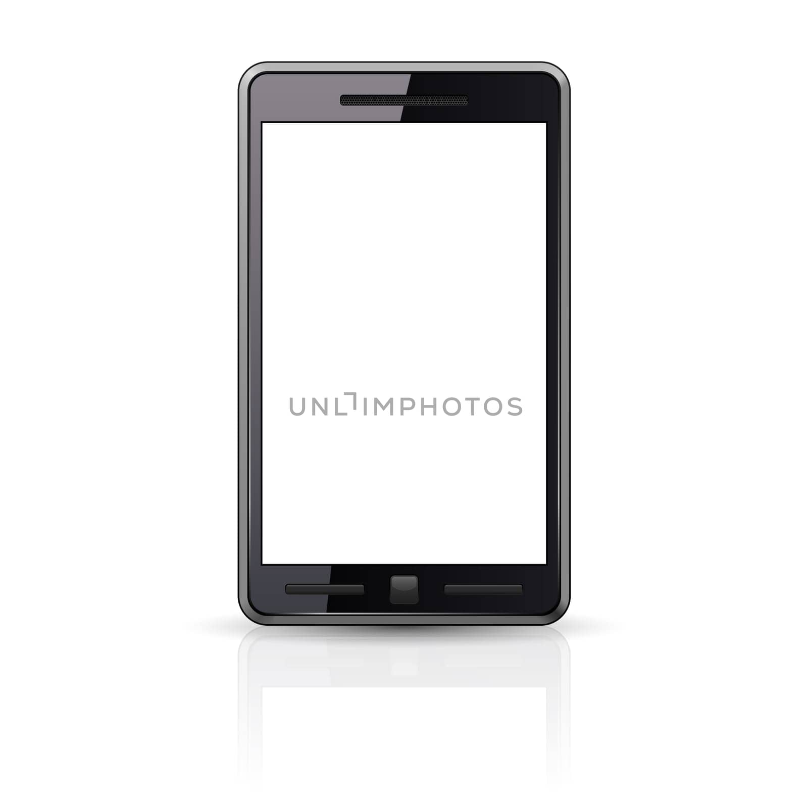 Black Smart-phone isolated on white background