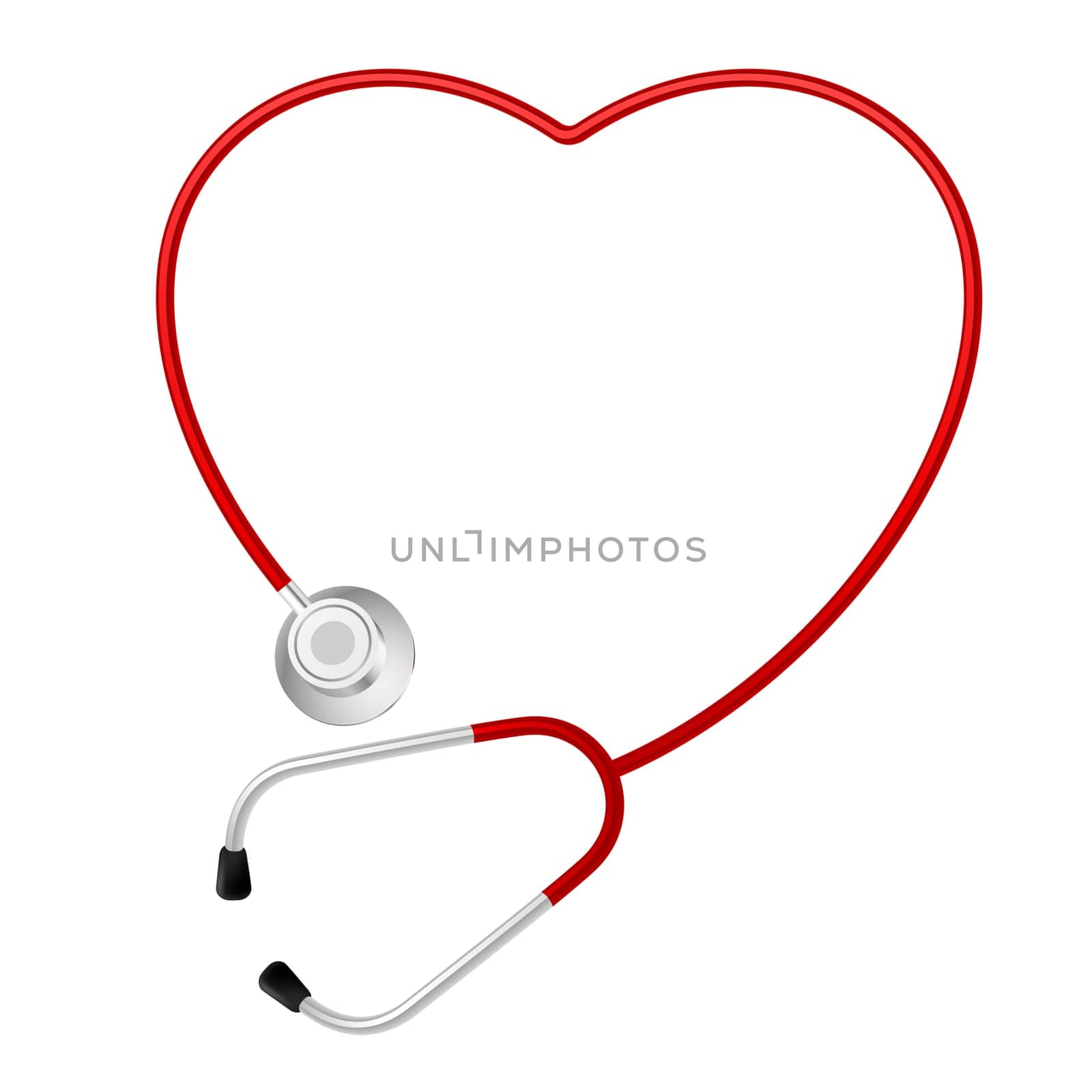 Stethoscope Heart Symbol. Illustration on white background
