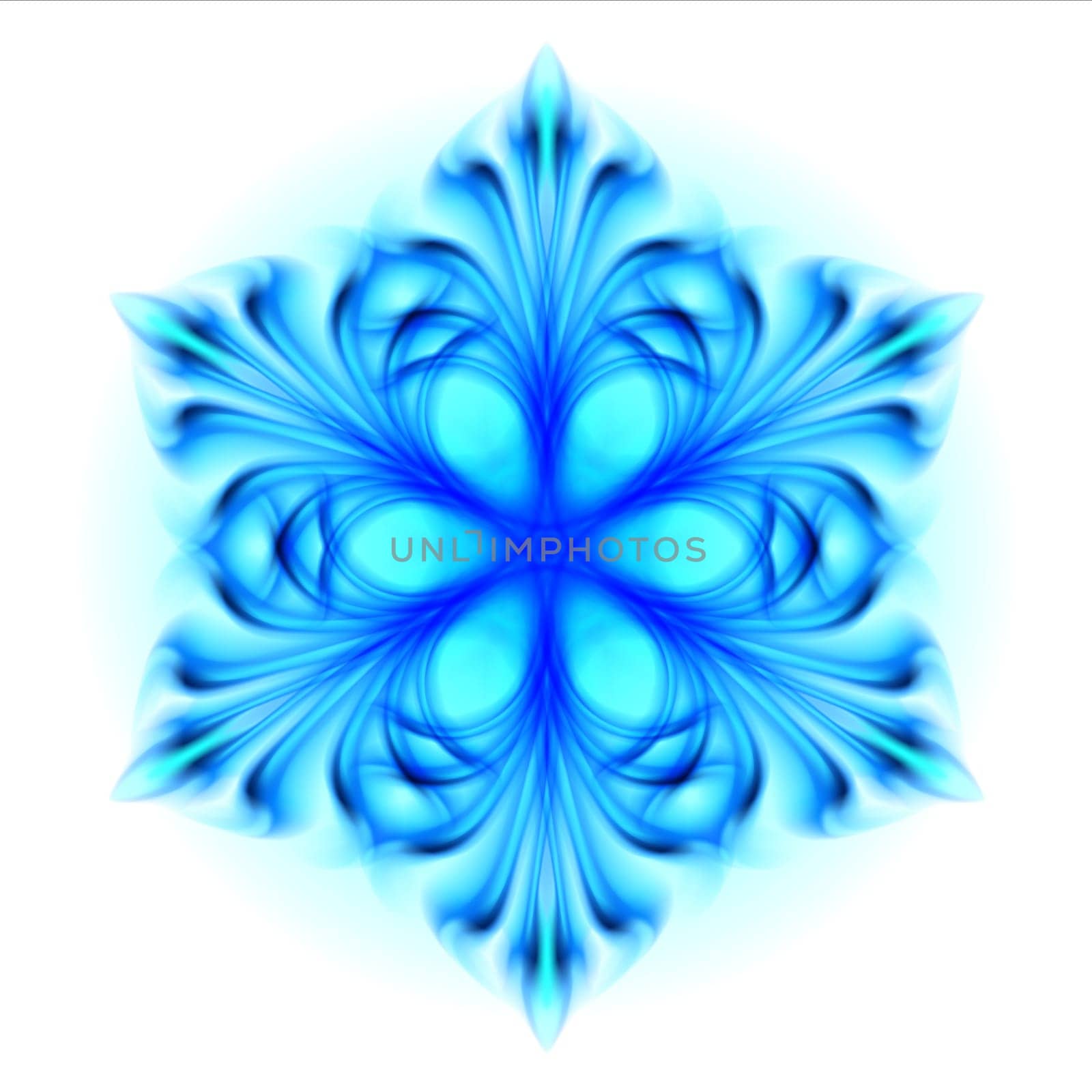 Abstract blue snowflake.  Illustration on white background
