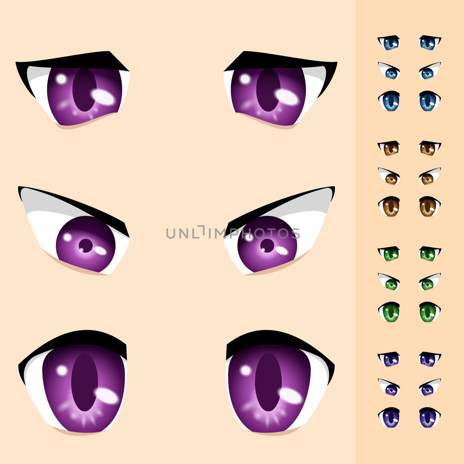 Set of animals Eyes. Illustration for design
