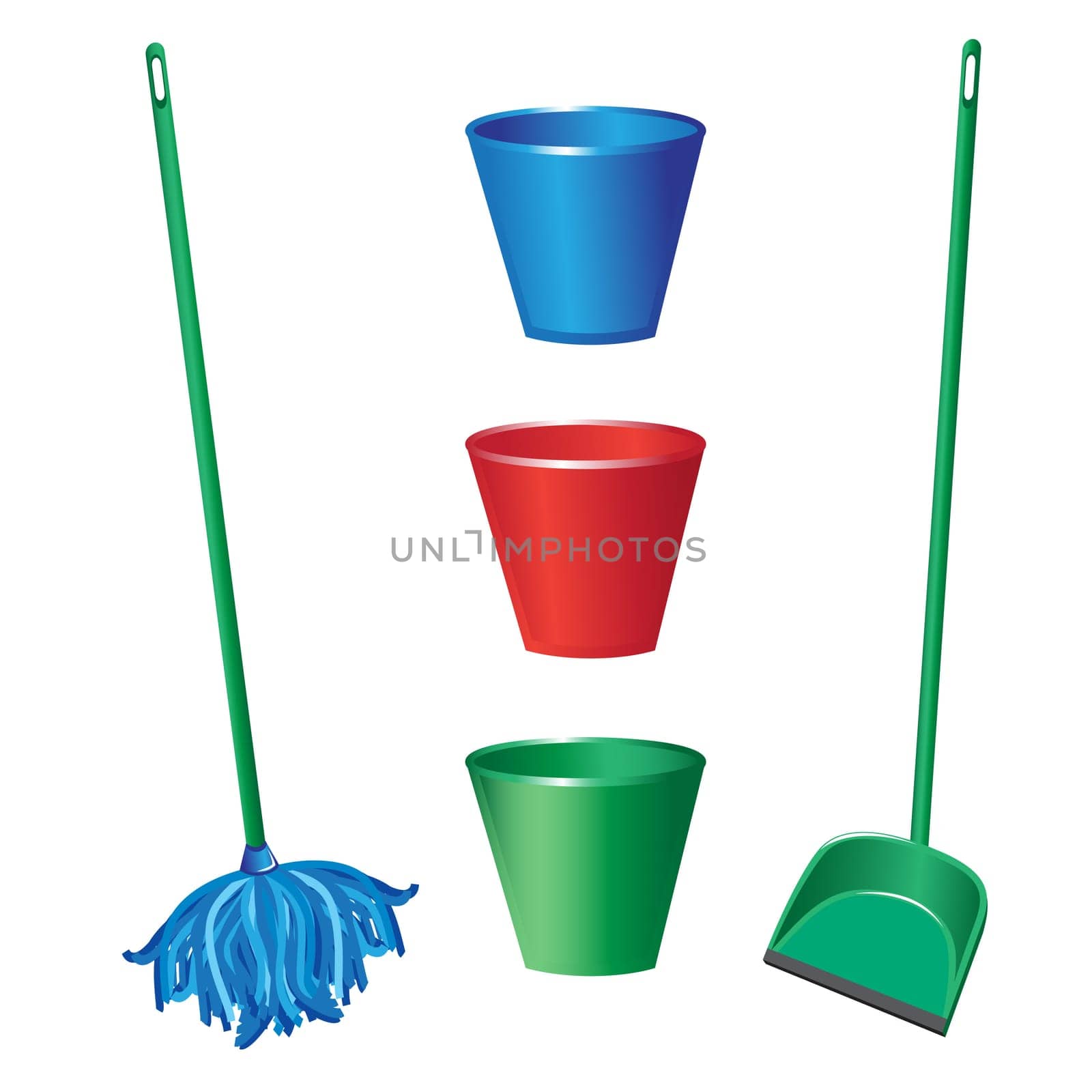 Floor cleaning objects. Illustration on white background