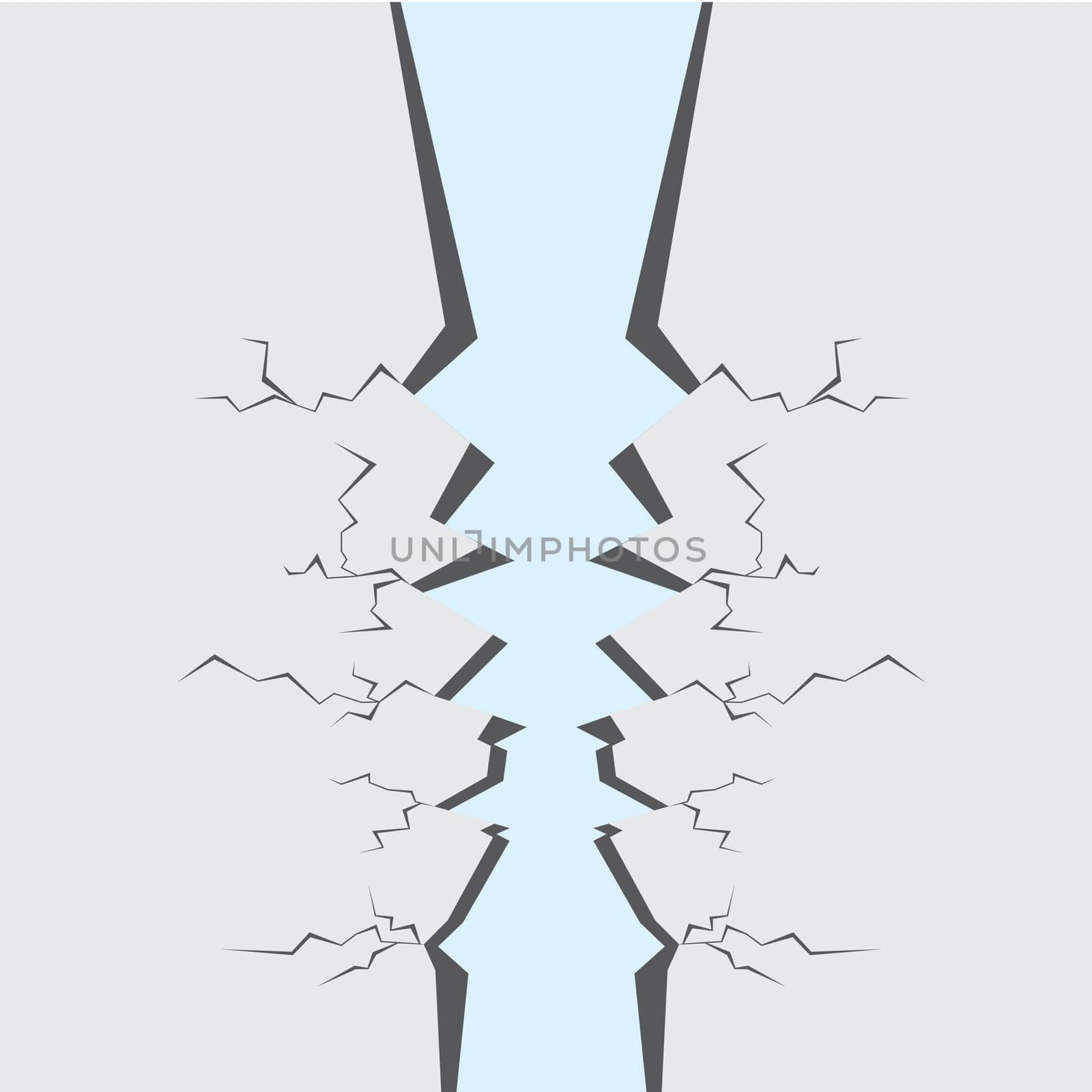 Abstract crack in the wall. Illustration for design
