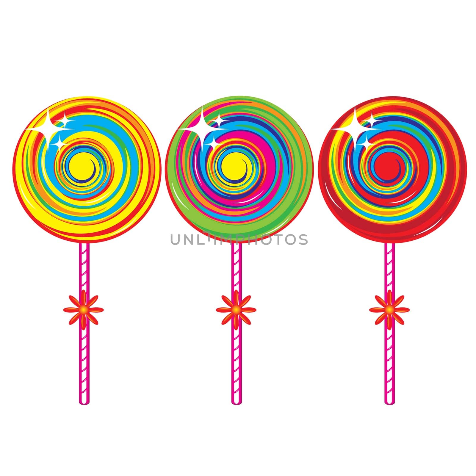 Set of colorful lollipops. Illustration on white background
