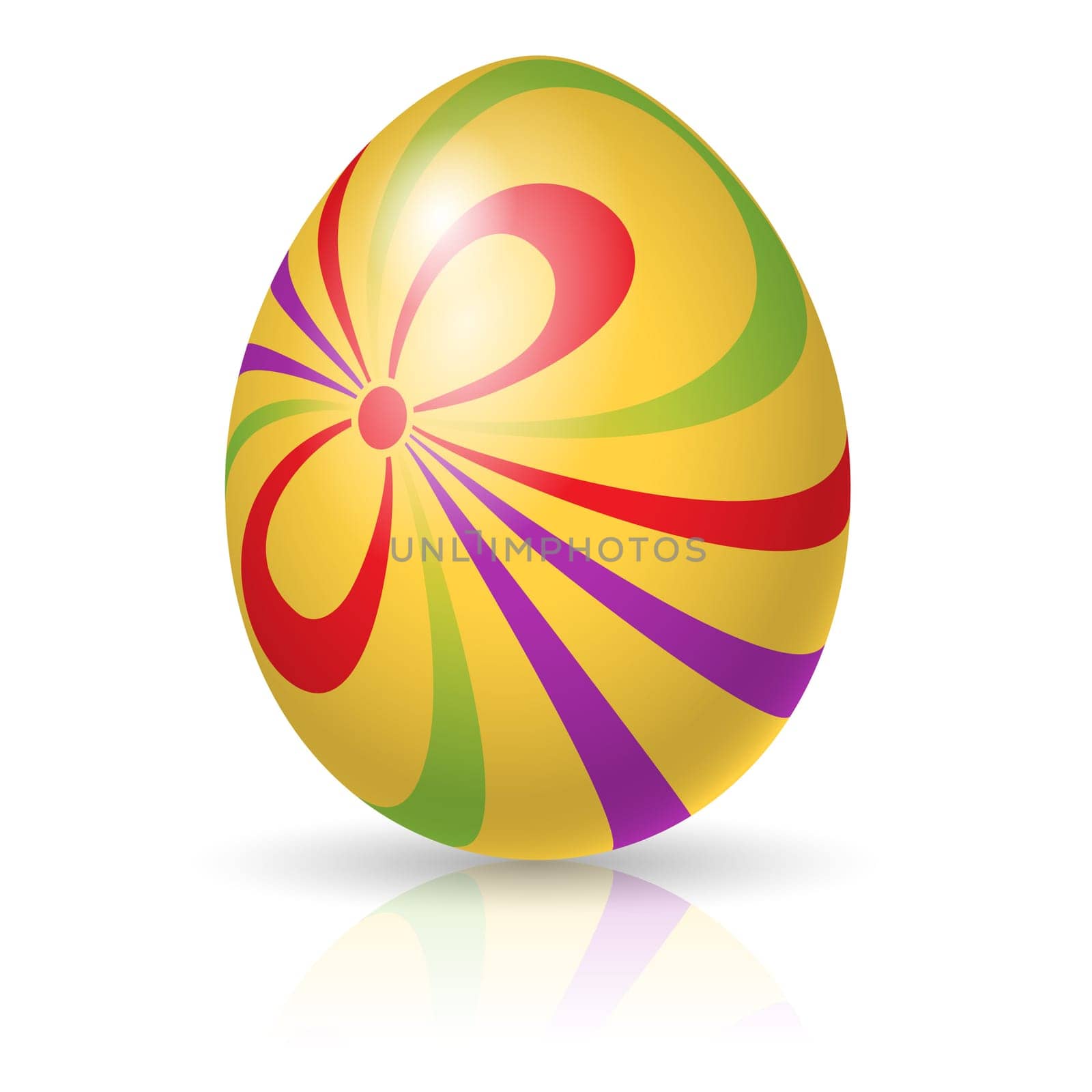 Single easter egg.  Gift. Vector illustration on white
