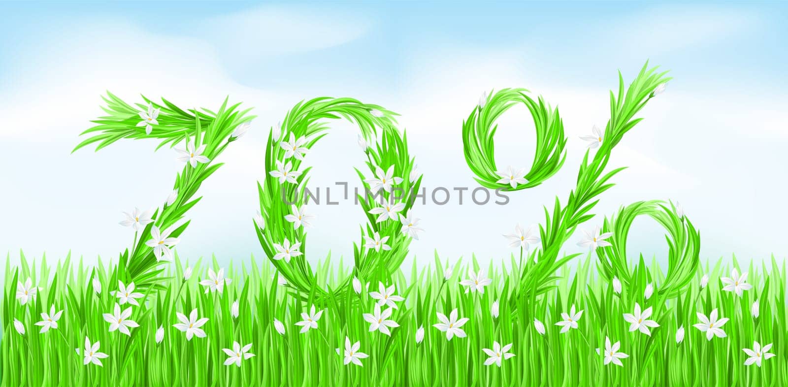 Eco-Style Grass Letters. Seventy percent. Vector version letters is in my gallery.