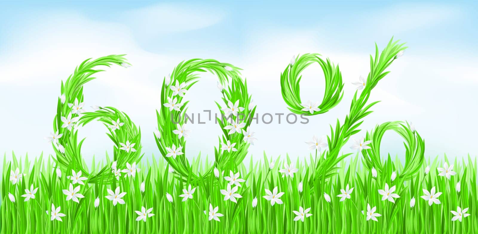 Eco-Style Grass Letters. Sixty percent. Vector version letters is in my gallery.