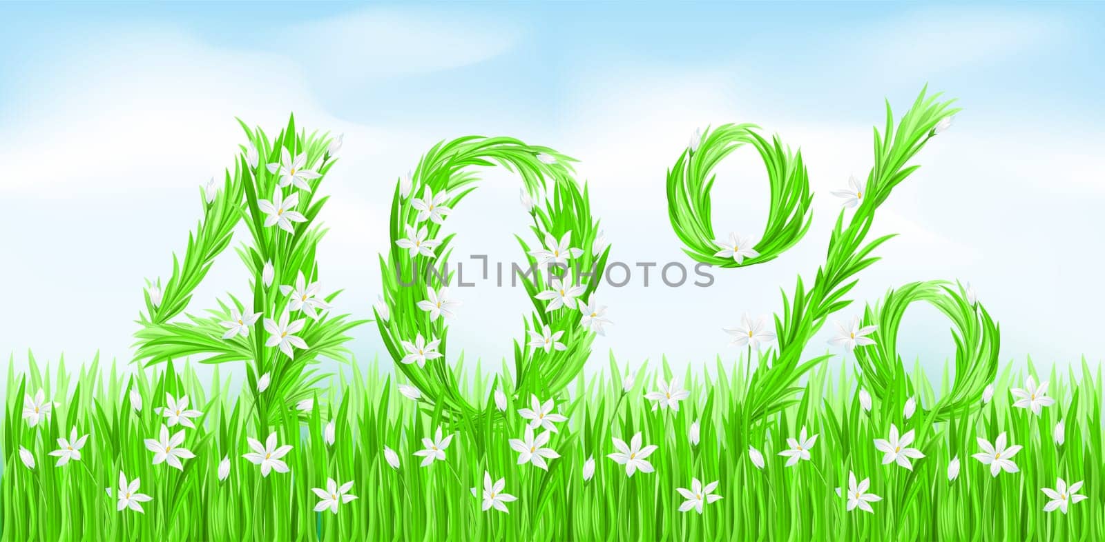 Eco-Style Grass Letters. Forty percent. Vector version letters is in my gallery.