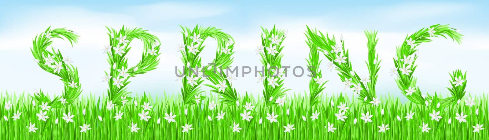 Eco-Style Grass Letters. Spring. Vector version letters is in my gallery.