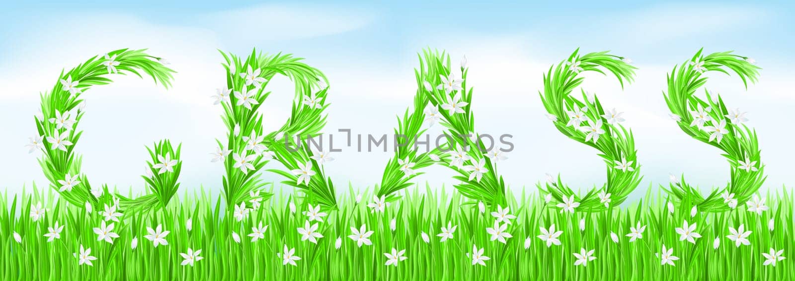 Eco-Style Grass Letters. Grass. Vector version letters is in my gallery.