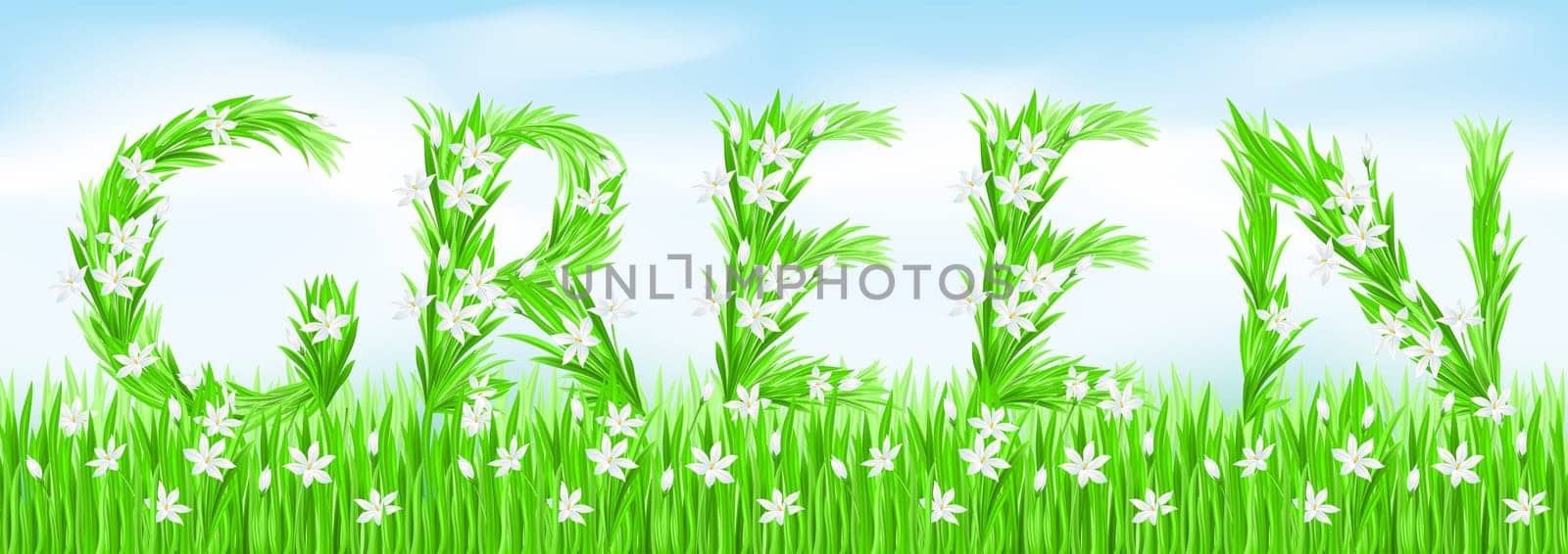 Eco-Style Grass Letters. Green. Vector version letters is in my gallery.