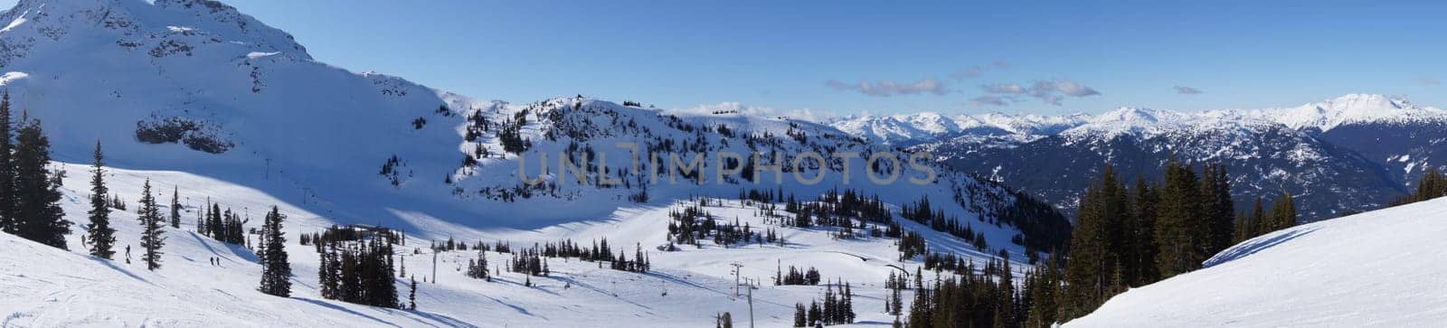 Panoramic Mountain View in Winter