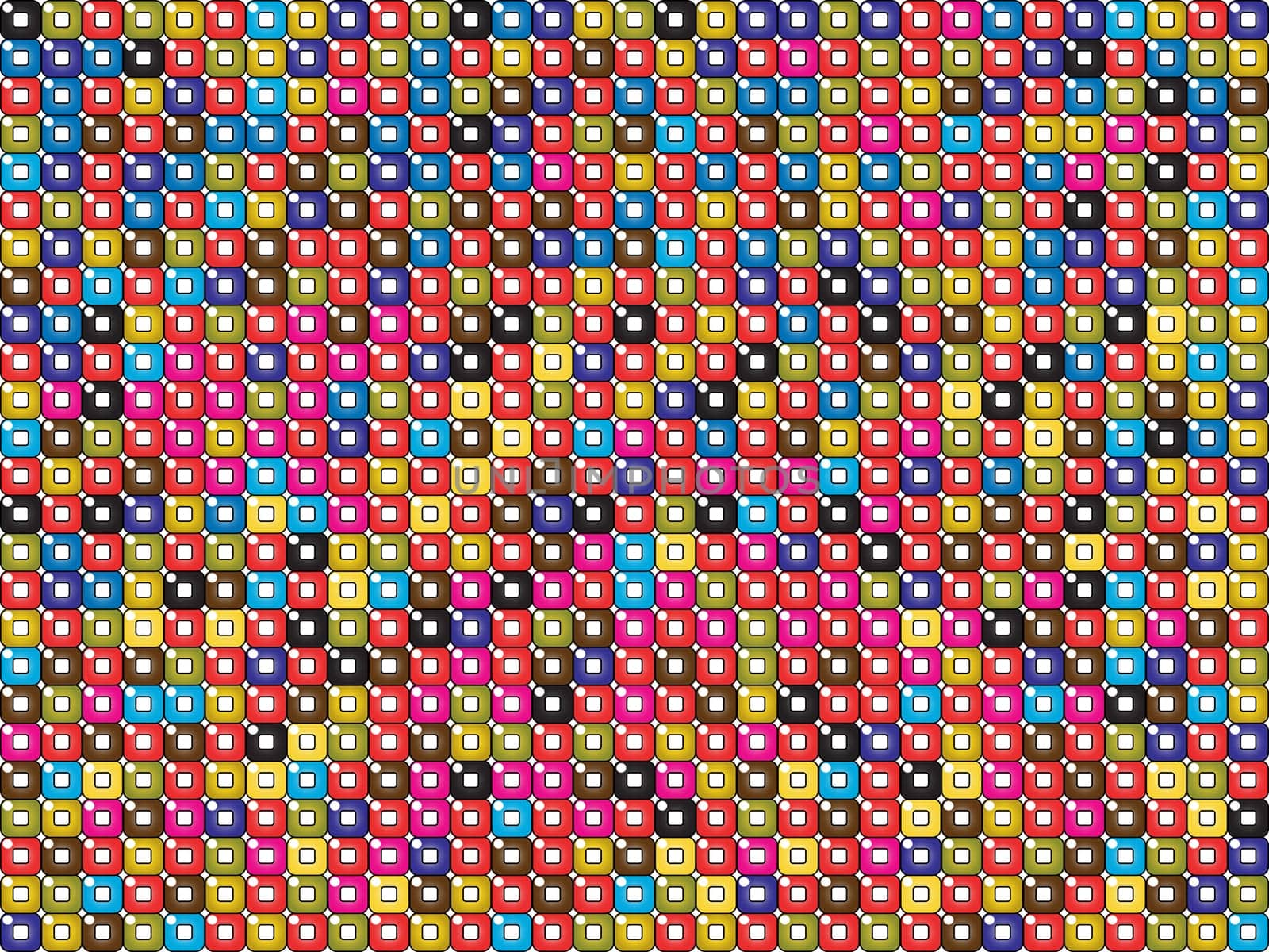 Seamless pattern in colors with rounded rectangles, retro art