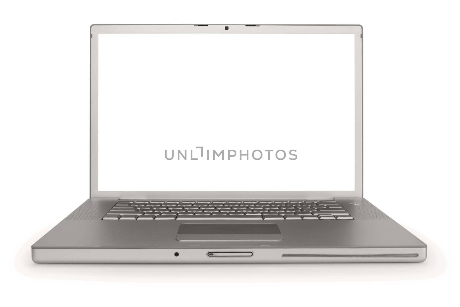 laptop over white background