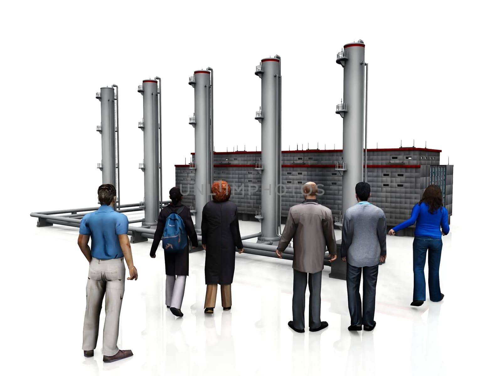 factory and workers