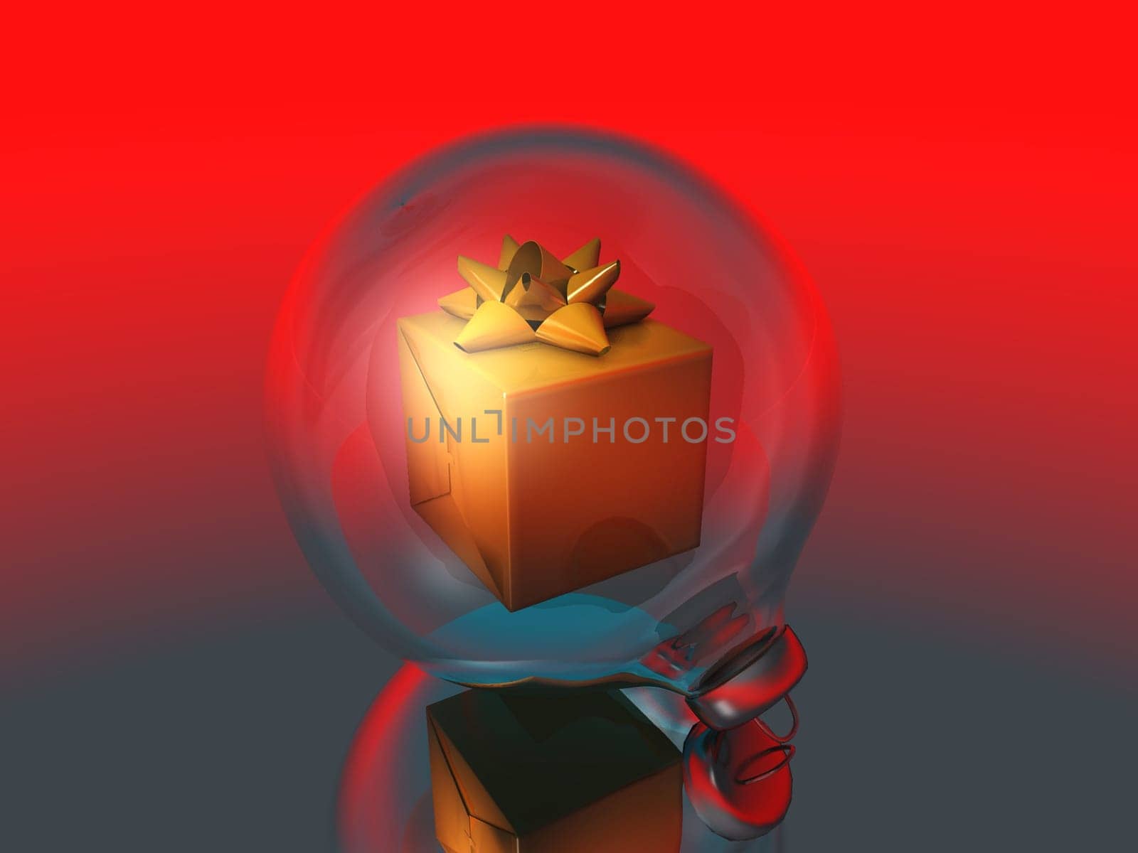 gift box in a christmas ball