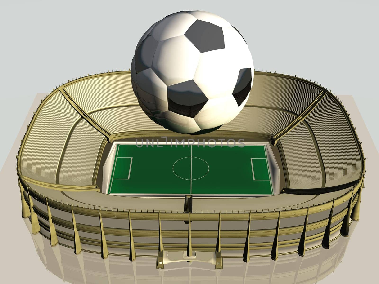 soccer ball and stadium