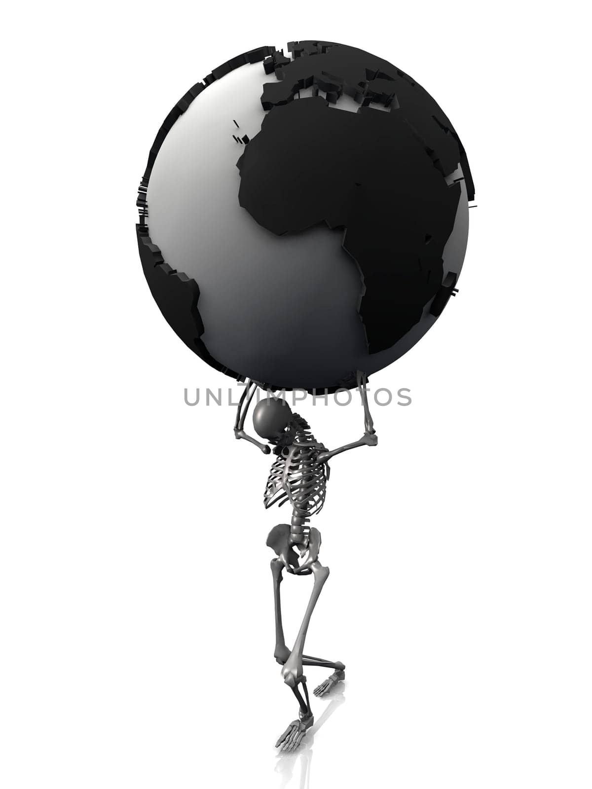 skeleton and earth