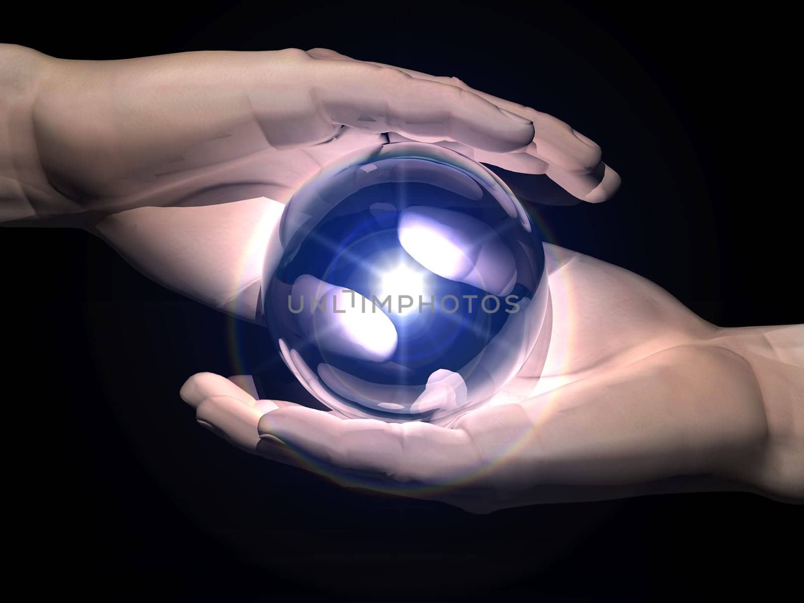 hands and magic ball