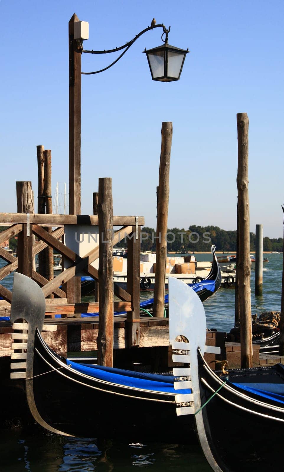 Bow fitting,so-called "ferro"",of a gondola in Venice,Italy"