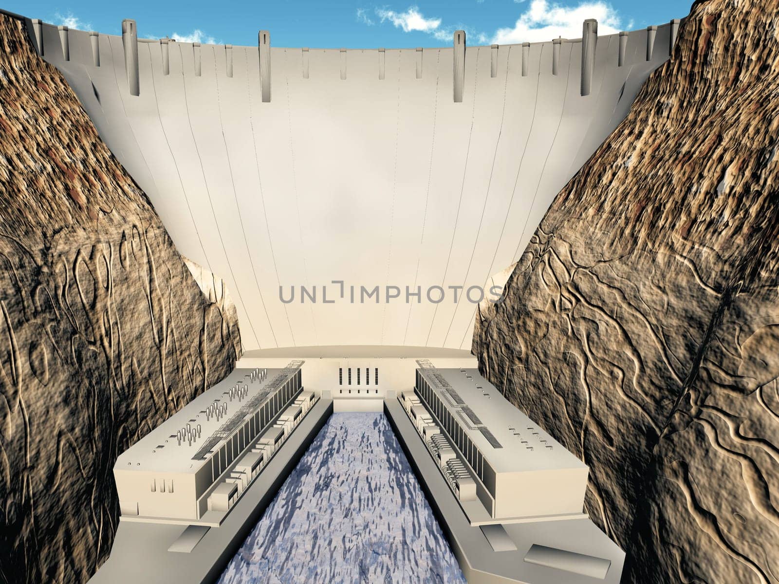 a hydroelectric dam and power station