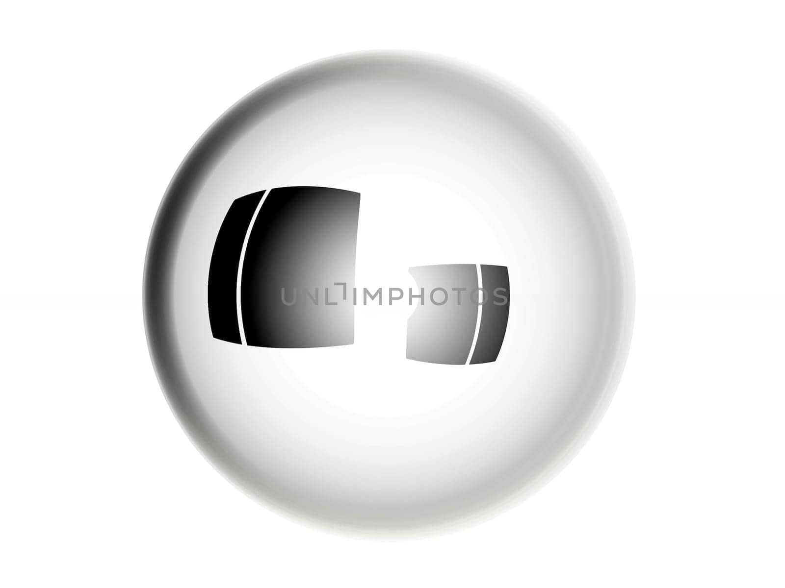 glass ball on a white background