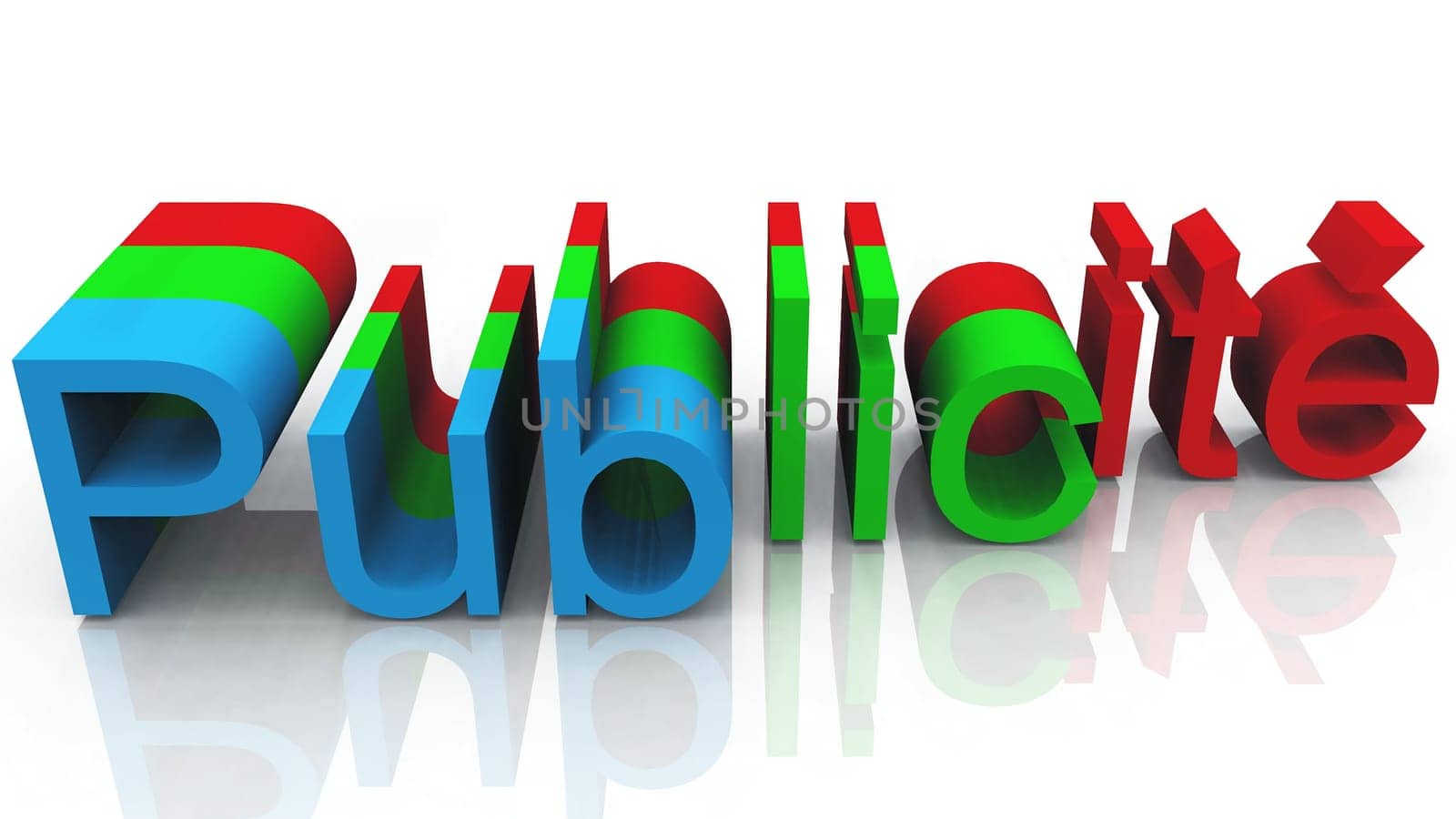 advertising in blue green red