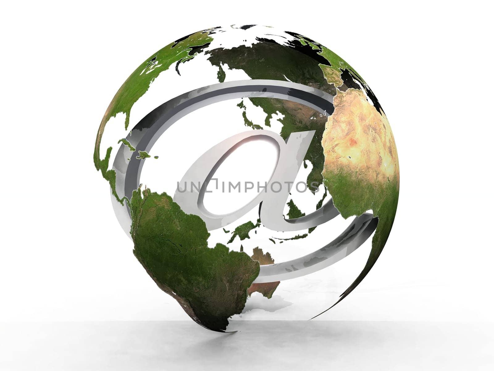 Earth transparently with the abbreviation at sign