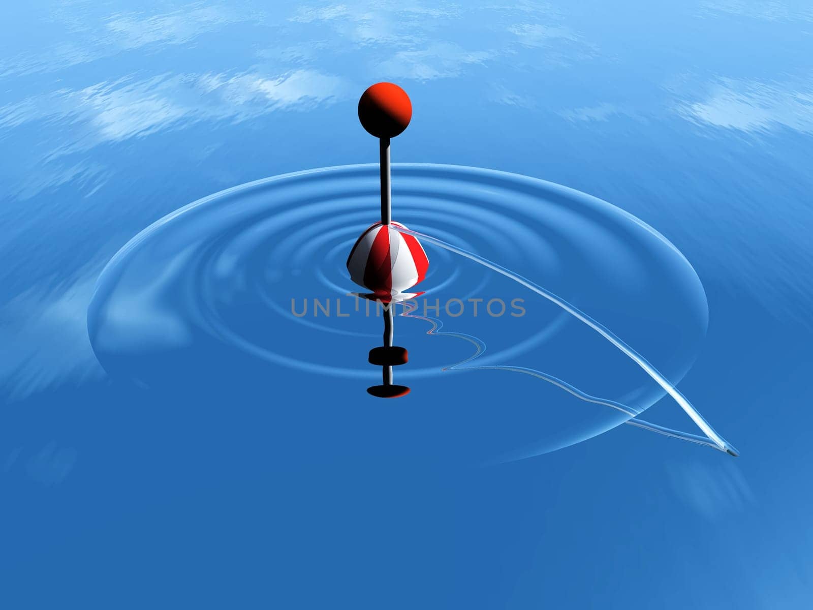 stopper fishing in the middle of the water