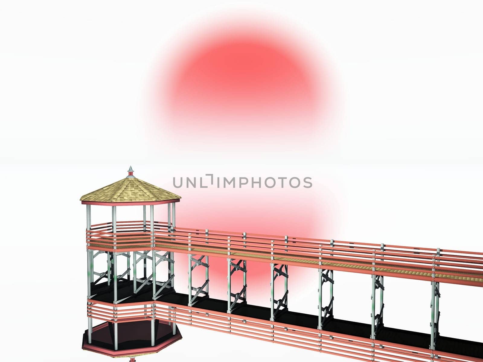 the wharf in the sun on a calm sea