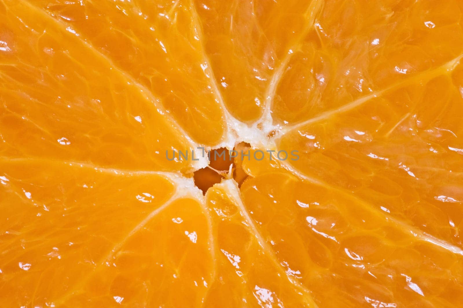 close-up of a fresh orange fruit slice