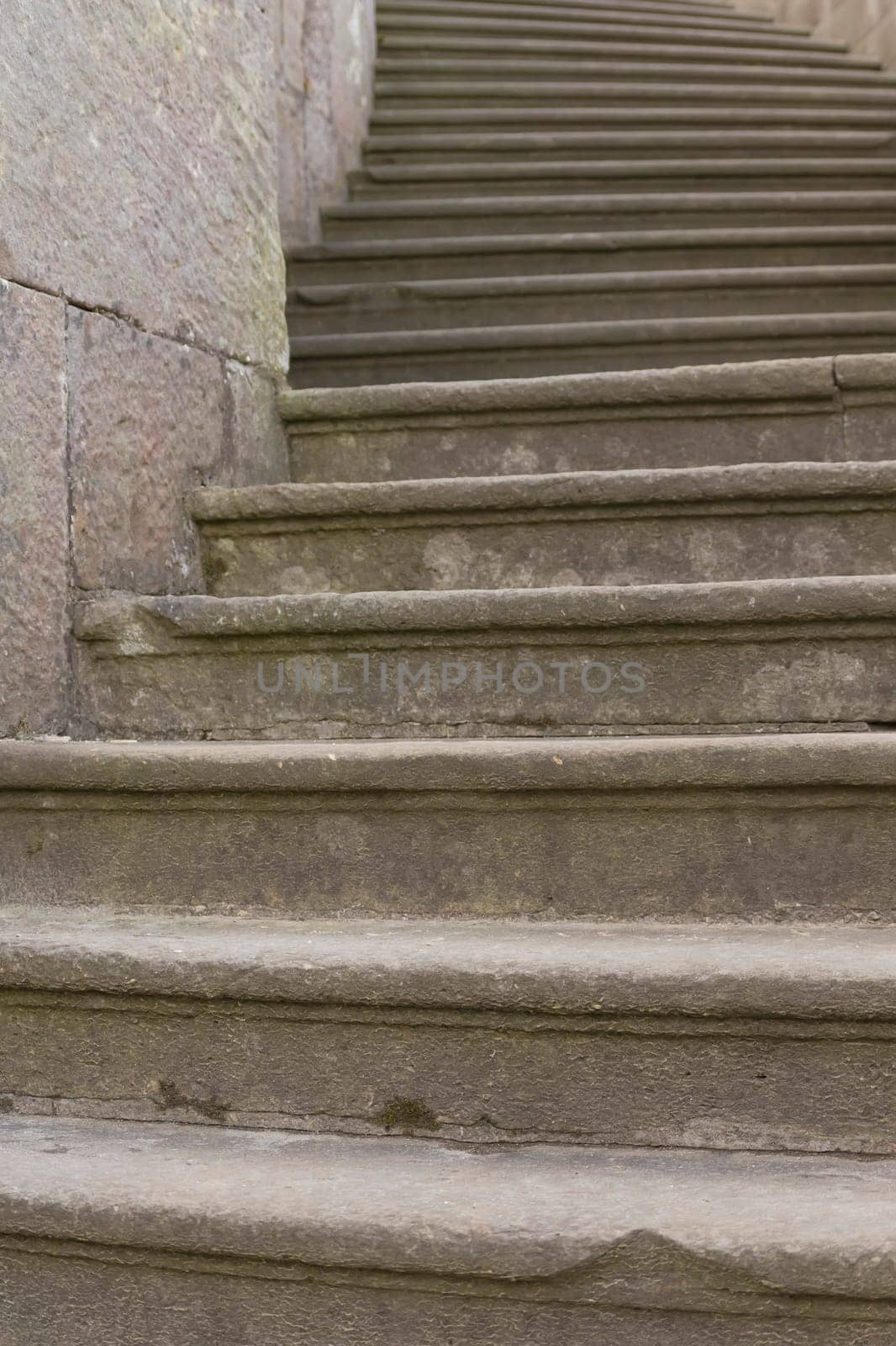 Old baroque stone steps curving to the left