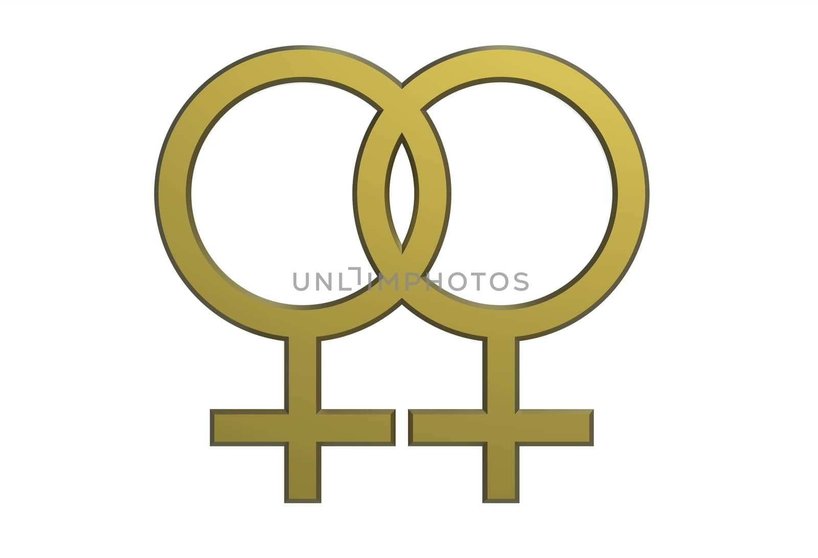 Female sex symbol render isolated on white