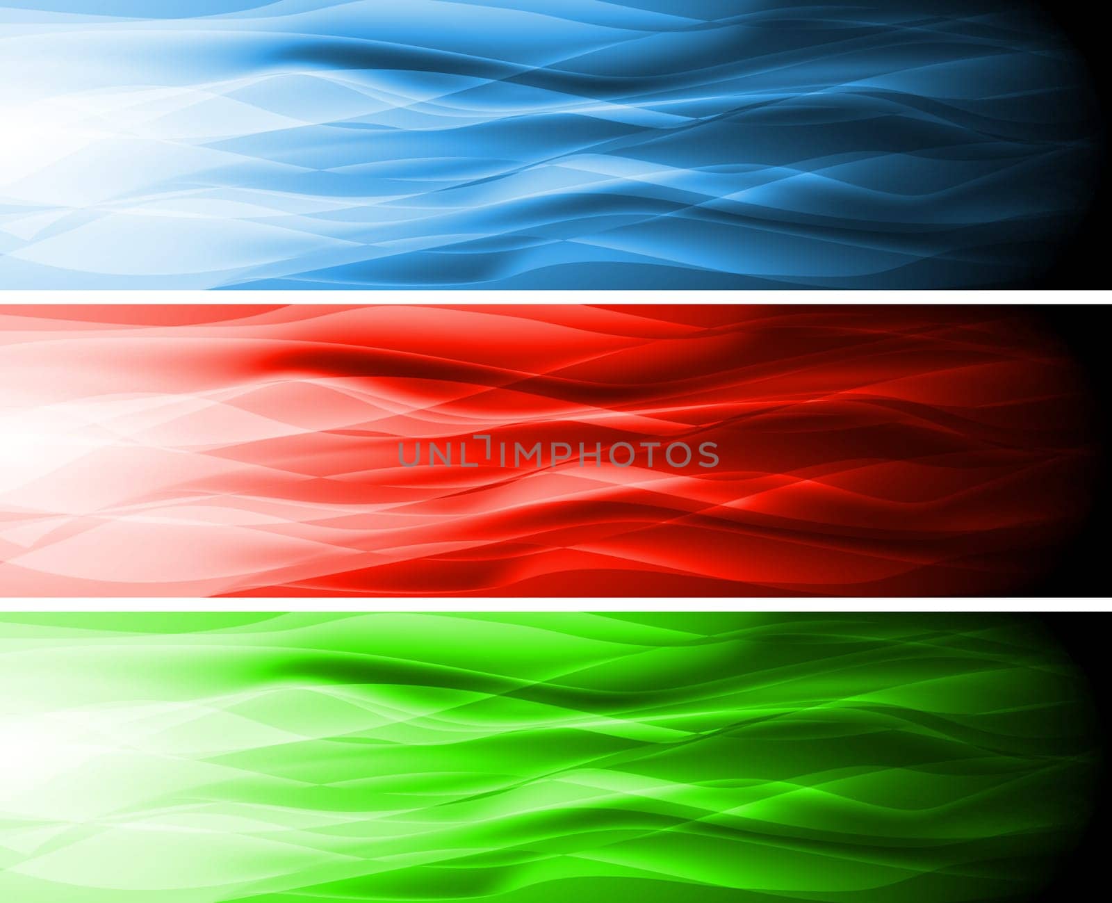 Set of wavy banners. Eps 10. Gradient mesh included