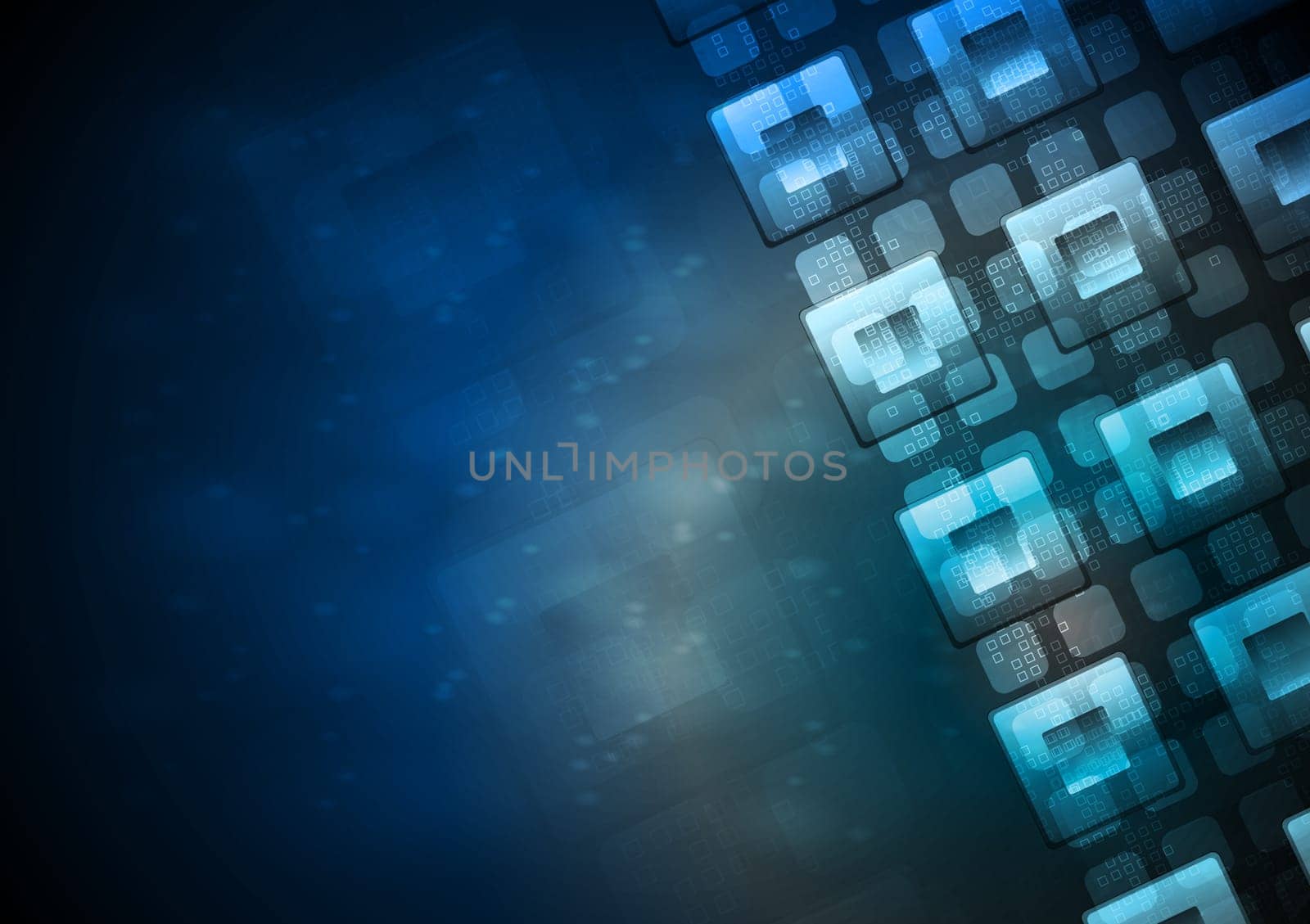 Dark blue background with squares. Eps 10 vector