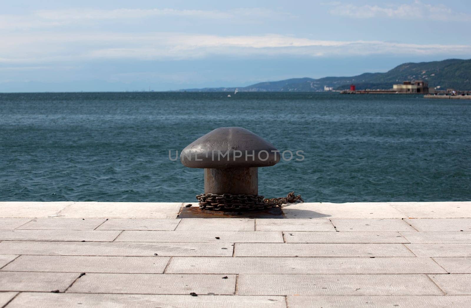 Ship pier bollard in Trieste