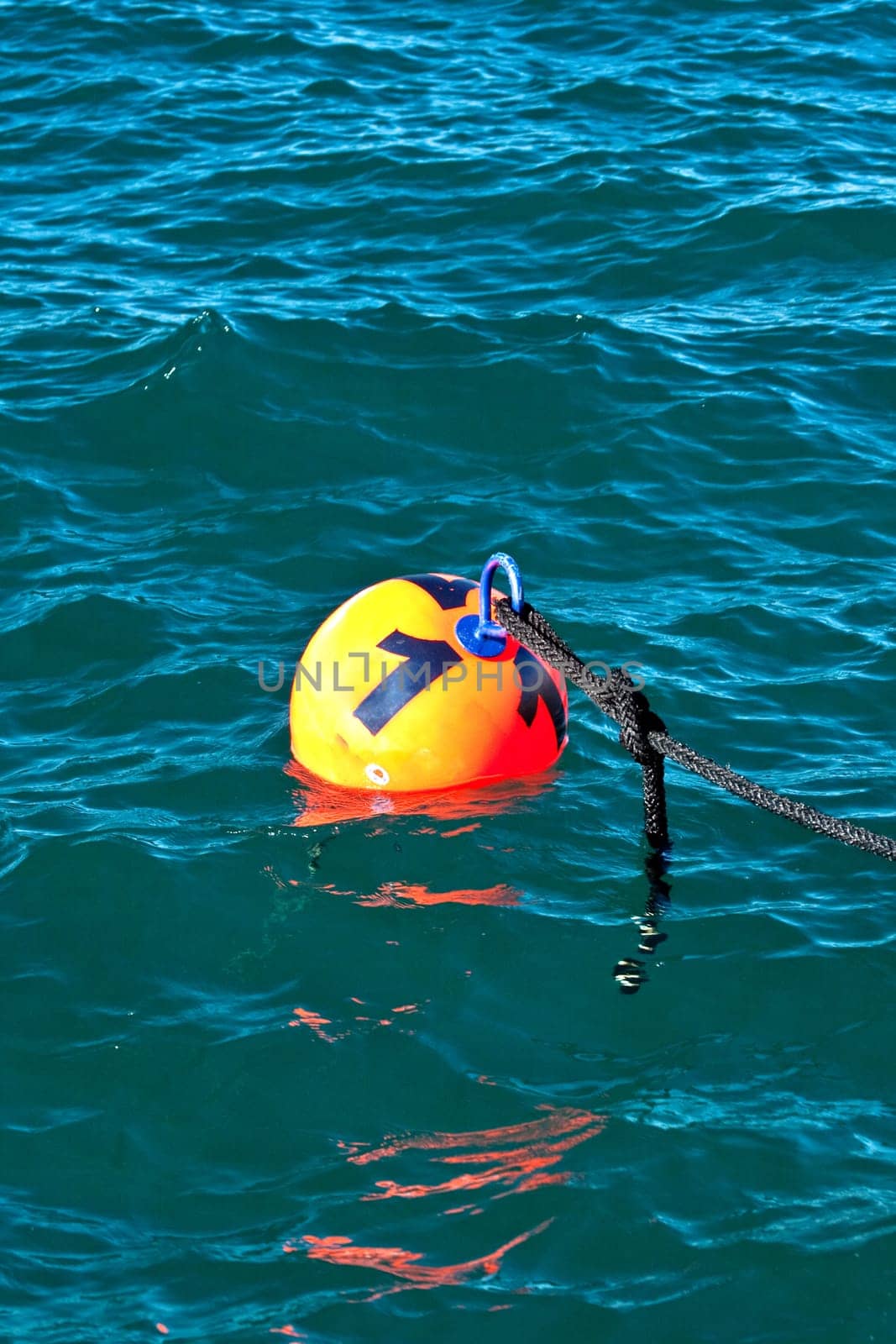 Buoy numbered on the sea