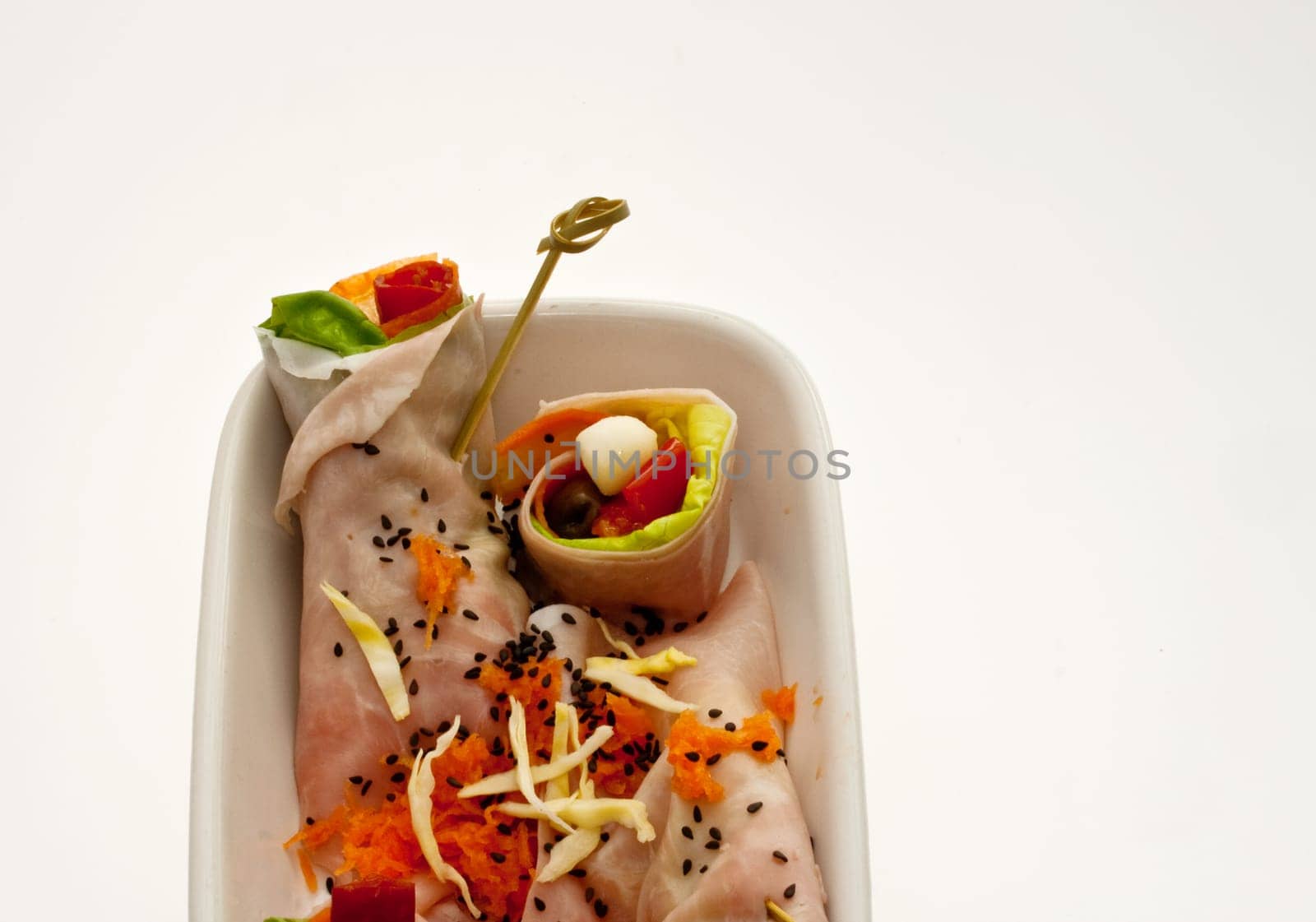 Appetizer stuffed with ham