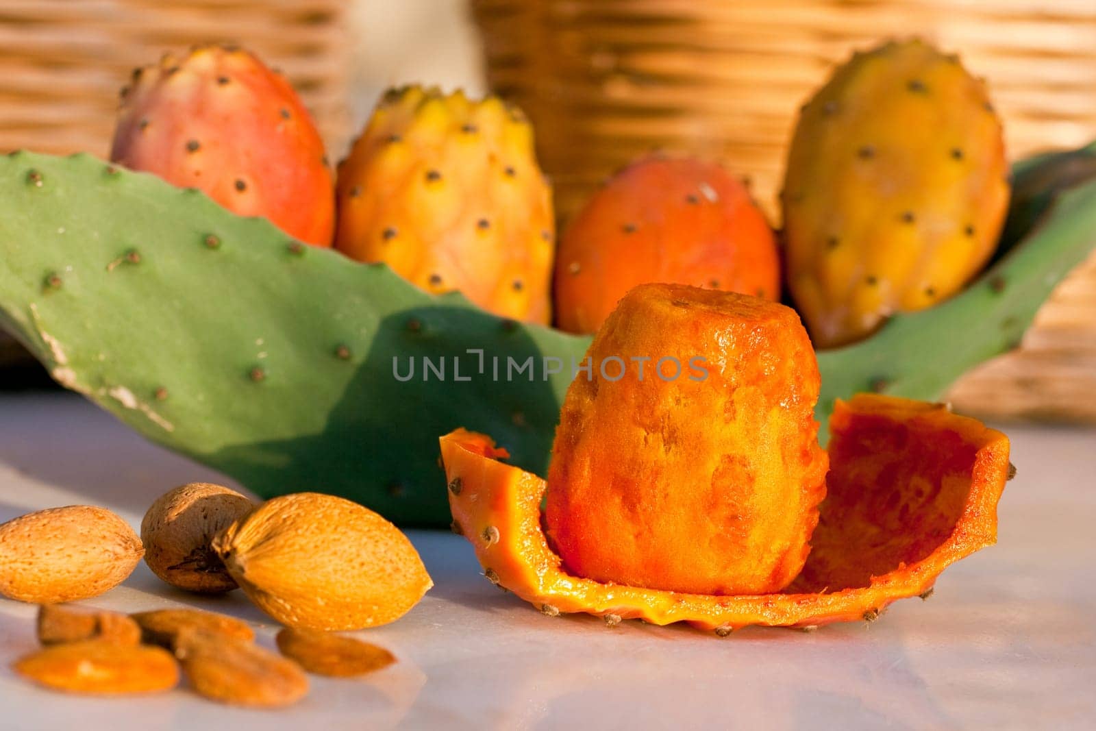 Fresh sicilian peeled prickly pear