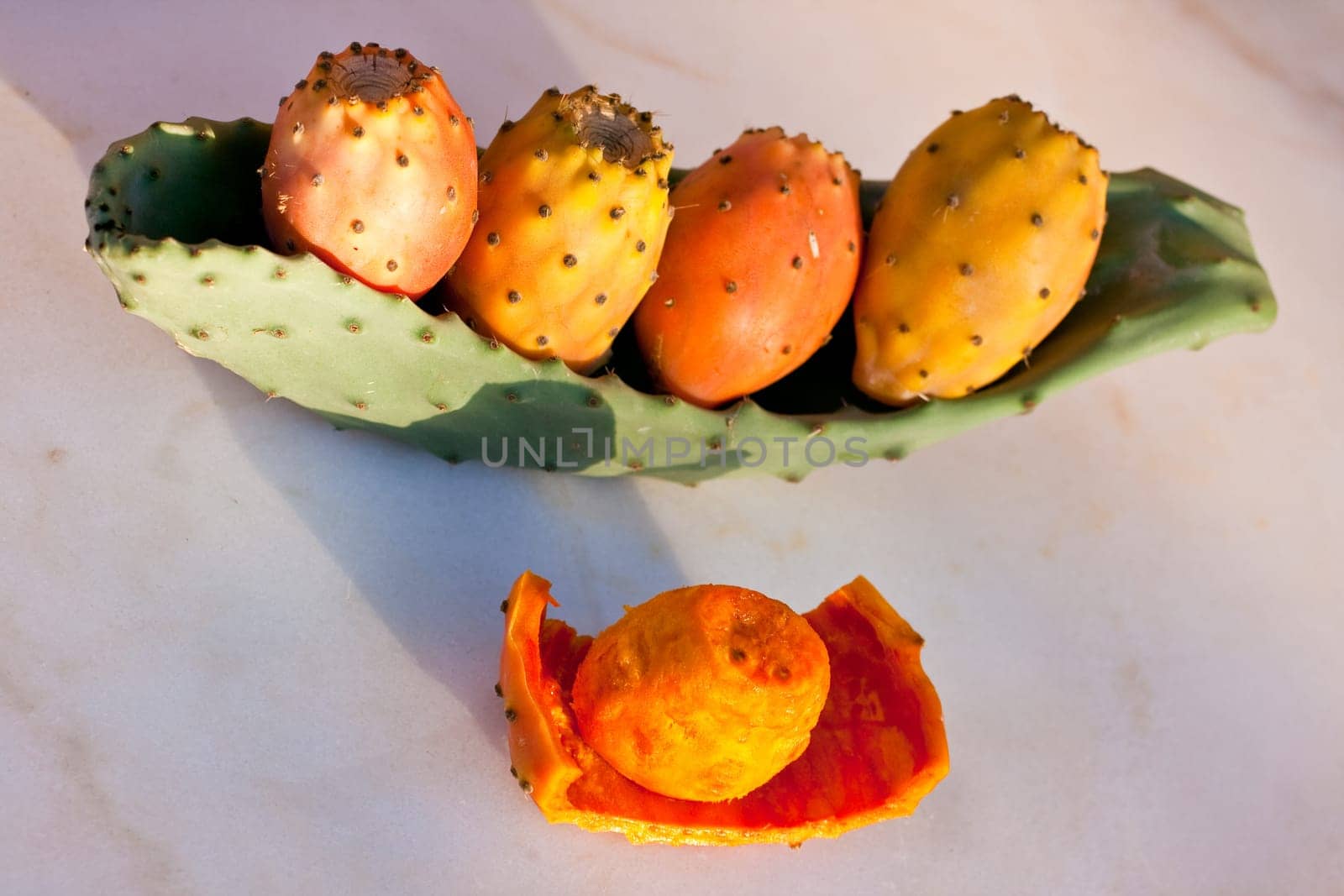 Fresh sicilian peeled prickly pear
