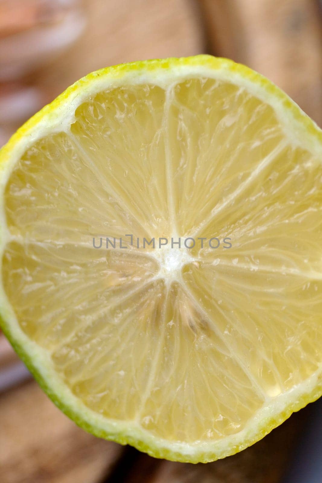 Photo of a fresh half lemon