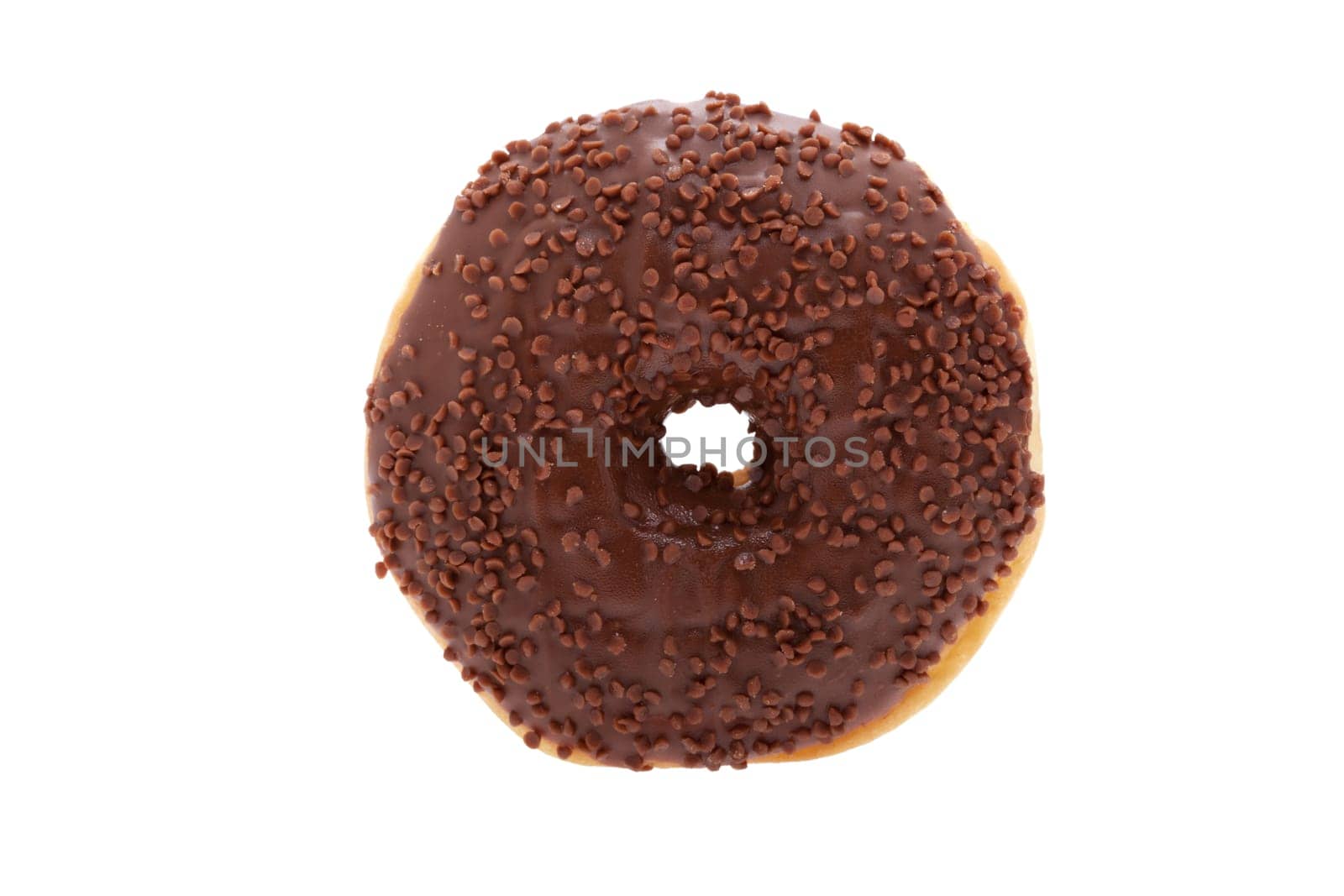 Donut with chocolate,pastry isolated against white background