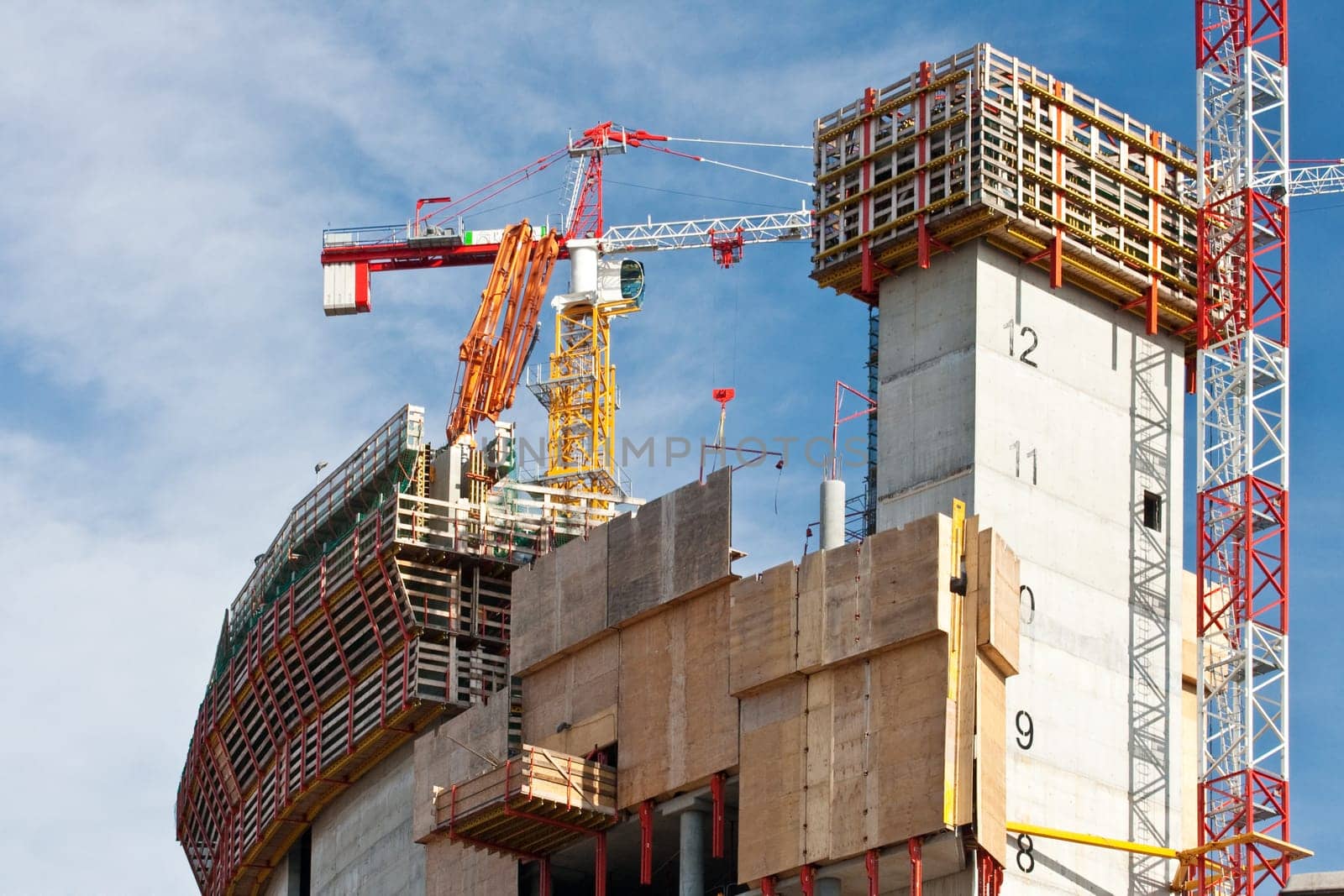 Cranes in a construction site