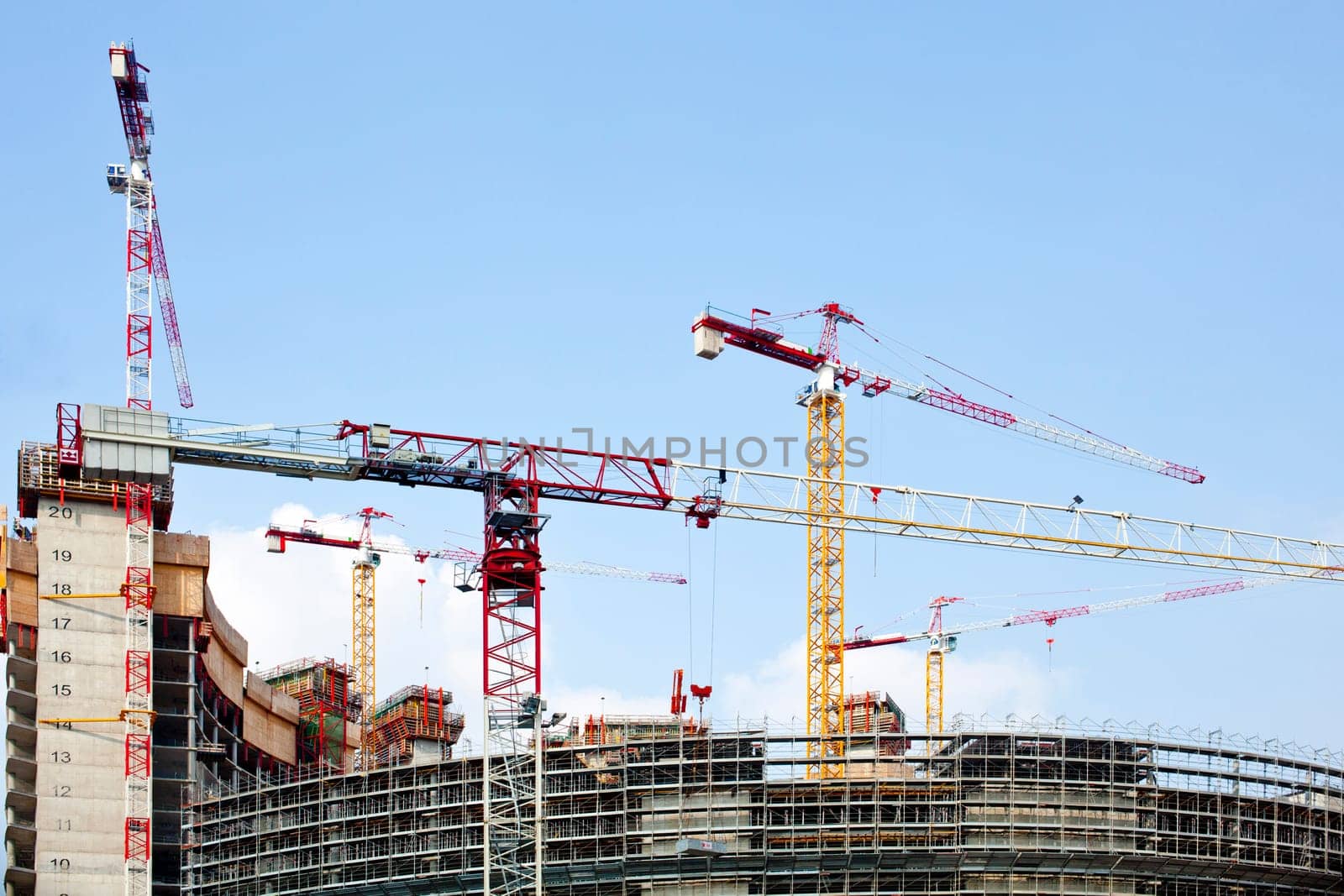 Cranes in a construction site