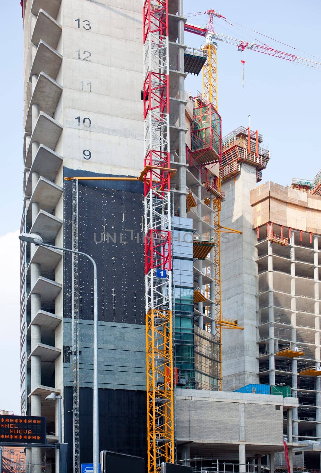 Cranes in a construction site