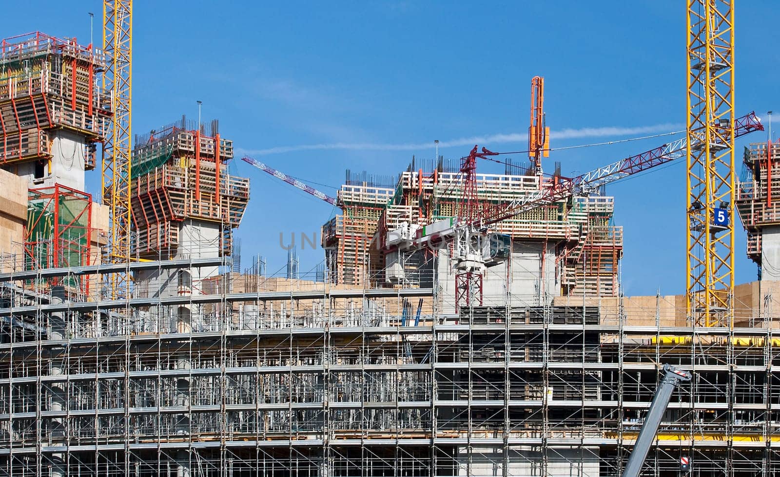 Cranes in a construction site