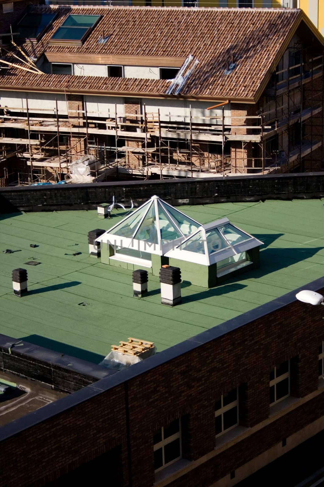 Roofing waterproofing in new building
