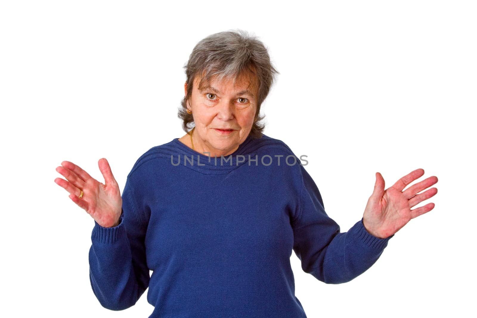 Senior woman - isolated on white background