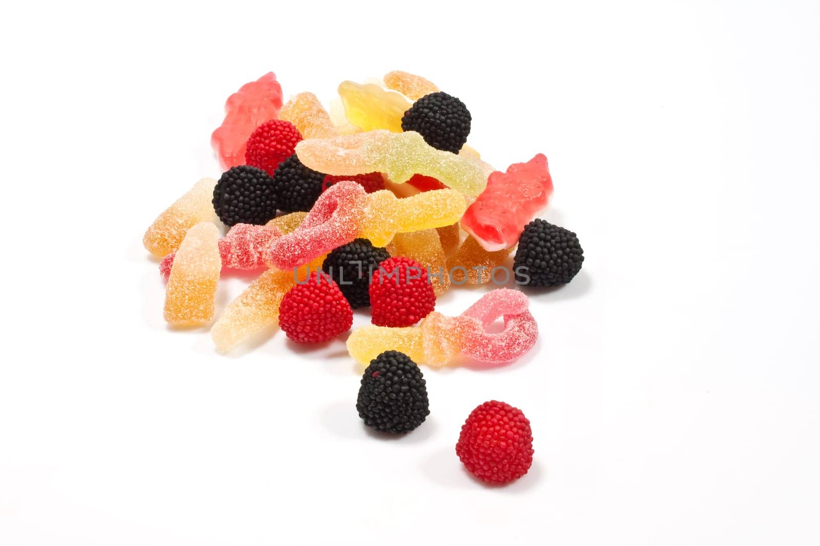 Marshmallows on white background