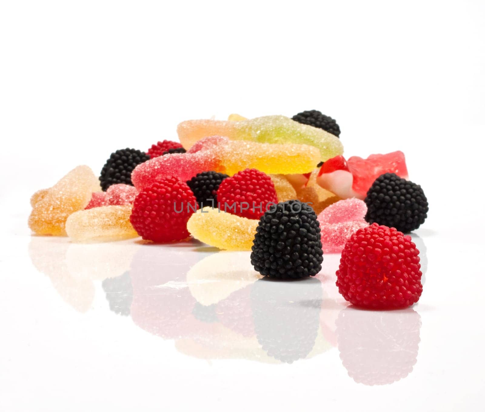 Marshmallows on white background
